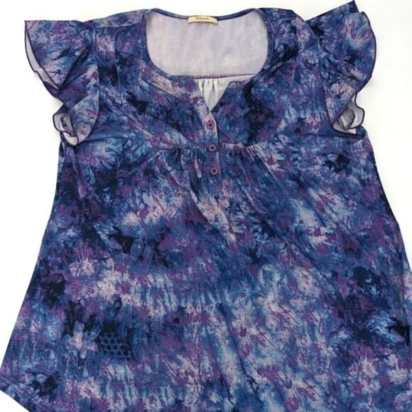 Blouse Bundle of 2 Business Casual Flowy Lightweight Short Sleeve Tops Size XL - Picture 4 of 8